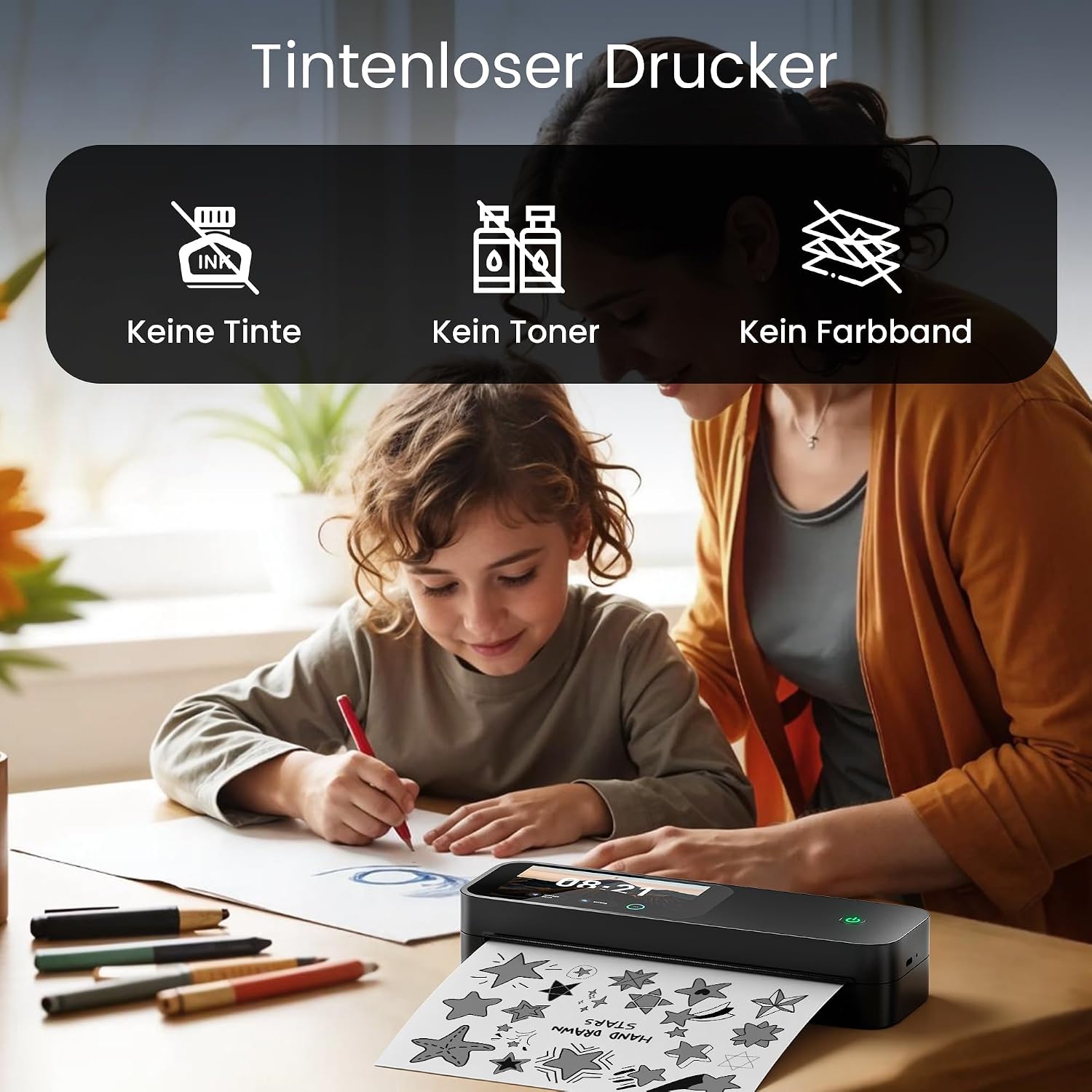 Phomemo M85 Thermodrucker A4 Kit, 5'' Touchscreen 3500mAh Tragbarer Schnell – Bild 9