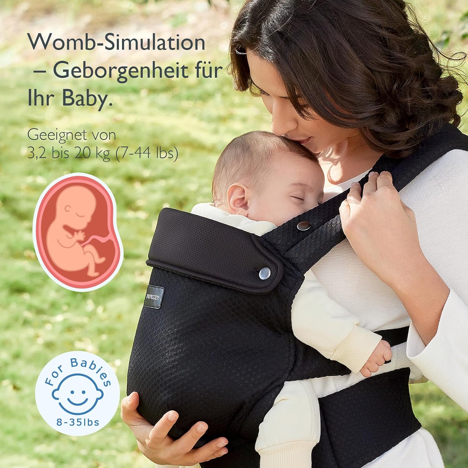 Momcozy Netz-Babytrage ab Geburt, Air Mesh-Schwarz – Bild 5