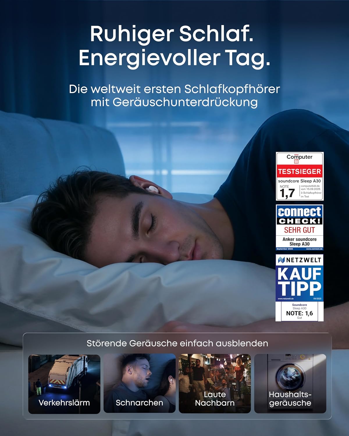 soundcore by Anker Sleep A30 Schlafkopfhörer (Generalüberholt) – Bild 3