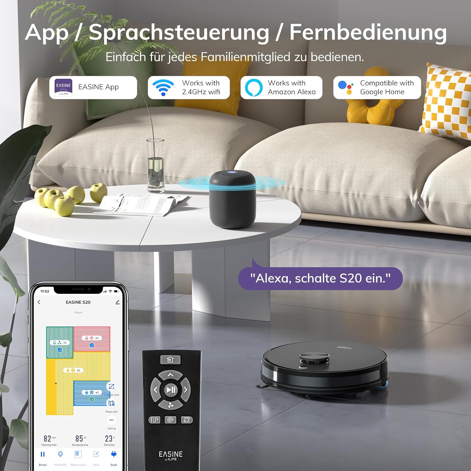S20 Saugroboter mit Wischfunktion Automatische Absaugstation – Bild 9