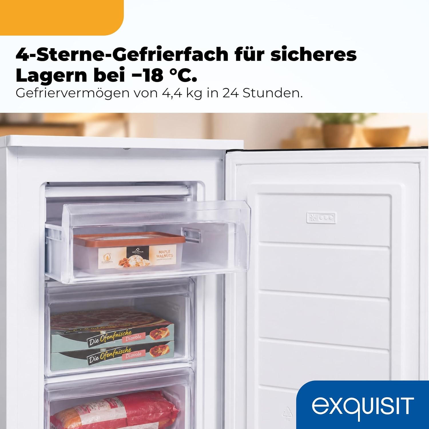 Exquisit Gefrierschrank GS581-040Cweiss - 87 L Nutzinhalt - 85,5 cm Höhe – Bild 7