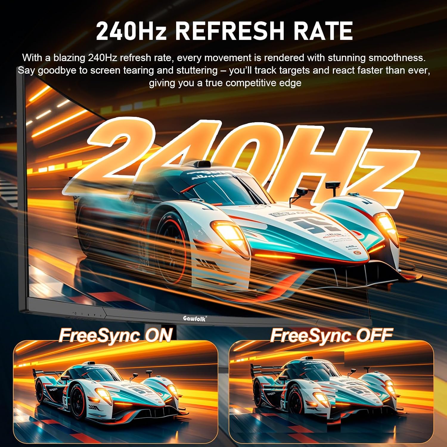 Gawfolk 44,5 Zoll Ultra-Wide 5K Curved Gaming Monitor 240Hz DQHD 5120×1440P – Bild 2