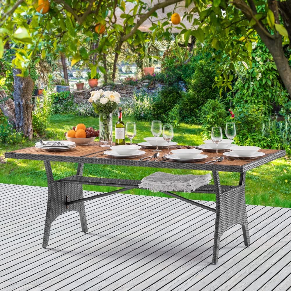 CASARIA Polyrattan Gartentisch FSC®- Zertifiziert, wetterfest, 8 Personen – Bild 2