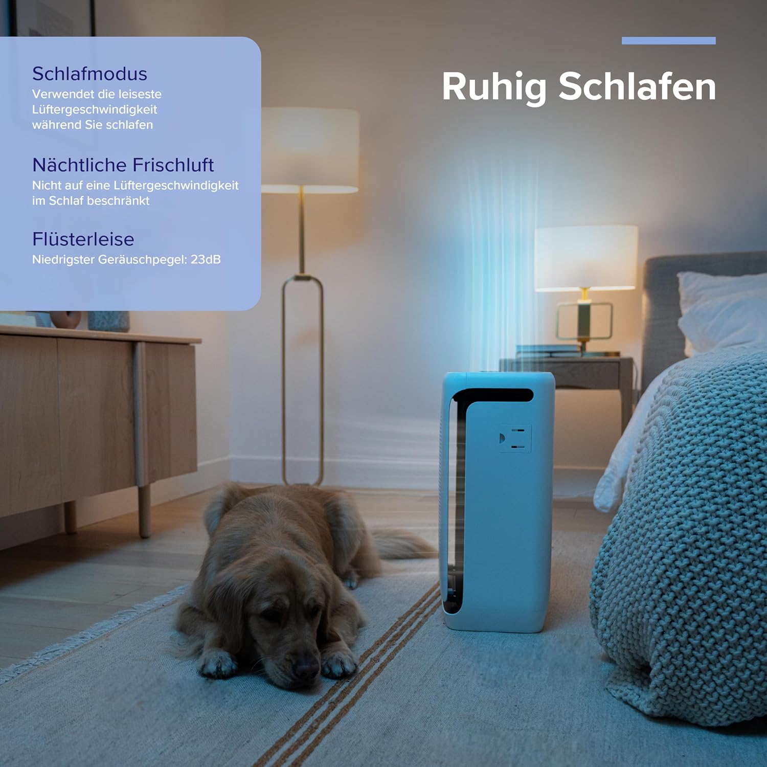 Levoit HEPA Luftreiniger Allergiker mit Tiermodus, bis 87㎡, Weiß/Schwarz – Bild 10
