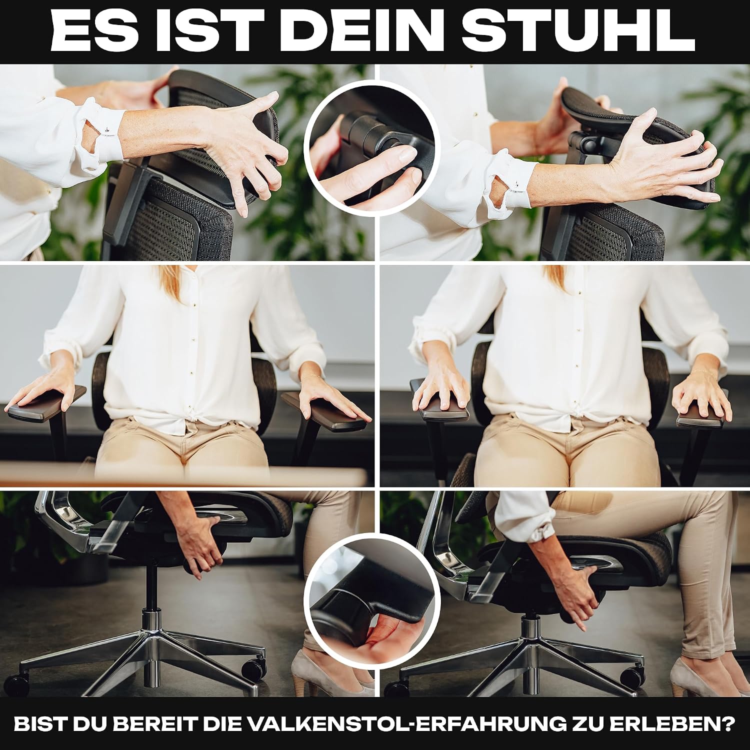 VALKENSTOL M7 Premium Bürostuhl Ergonomisch mit adaptiver Lordosenstütze – Bild 8