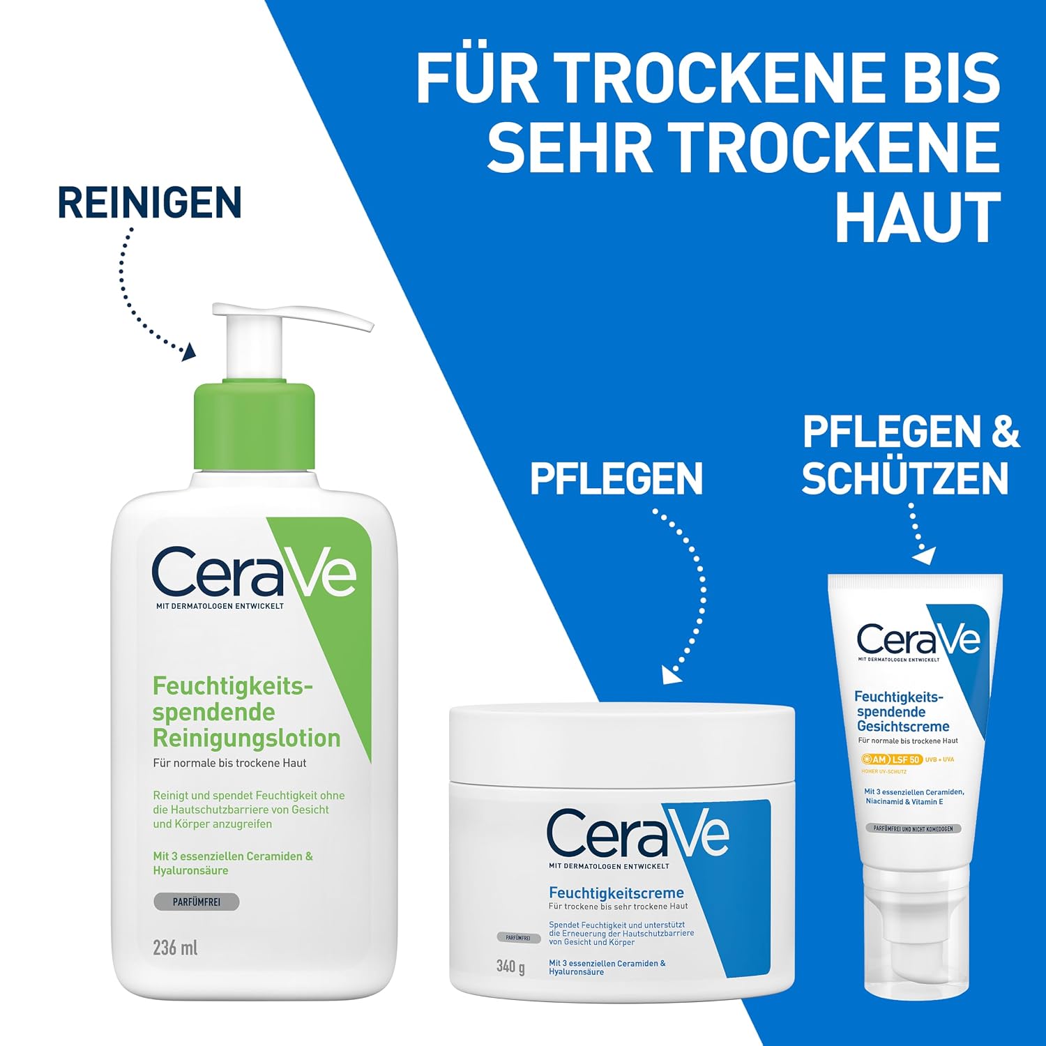 CeraVe Feuchtigkeitscreme für trockene Haut, Körper & Gesicht – Bild 7