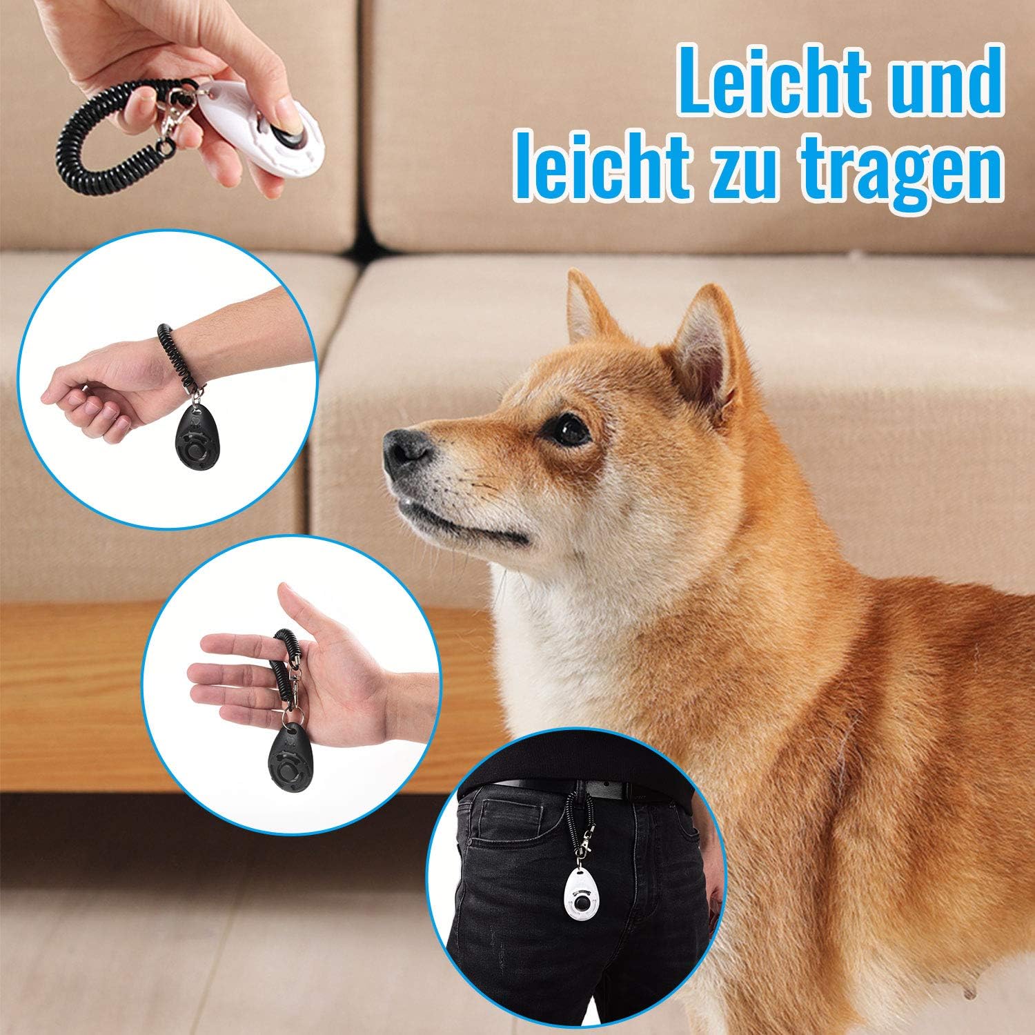 Diyife Klicker Hund, Trainings-Clicker mit Handschlaufe (2 Stück) – Bild 6