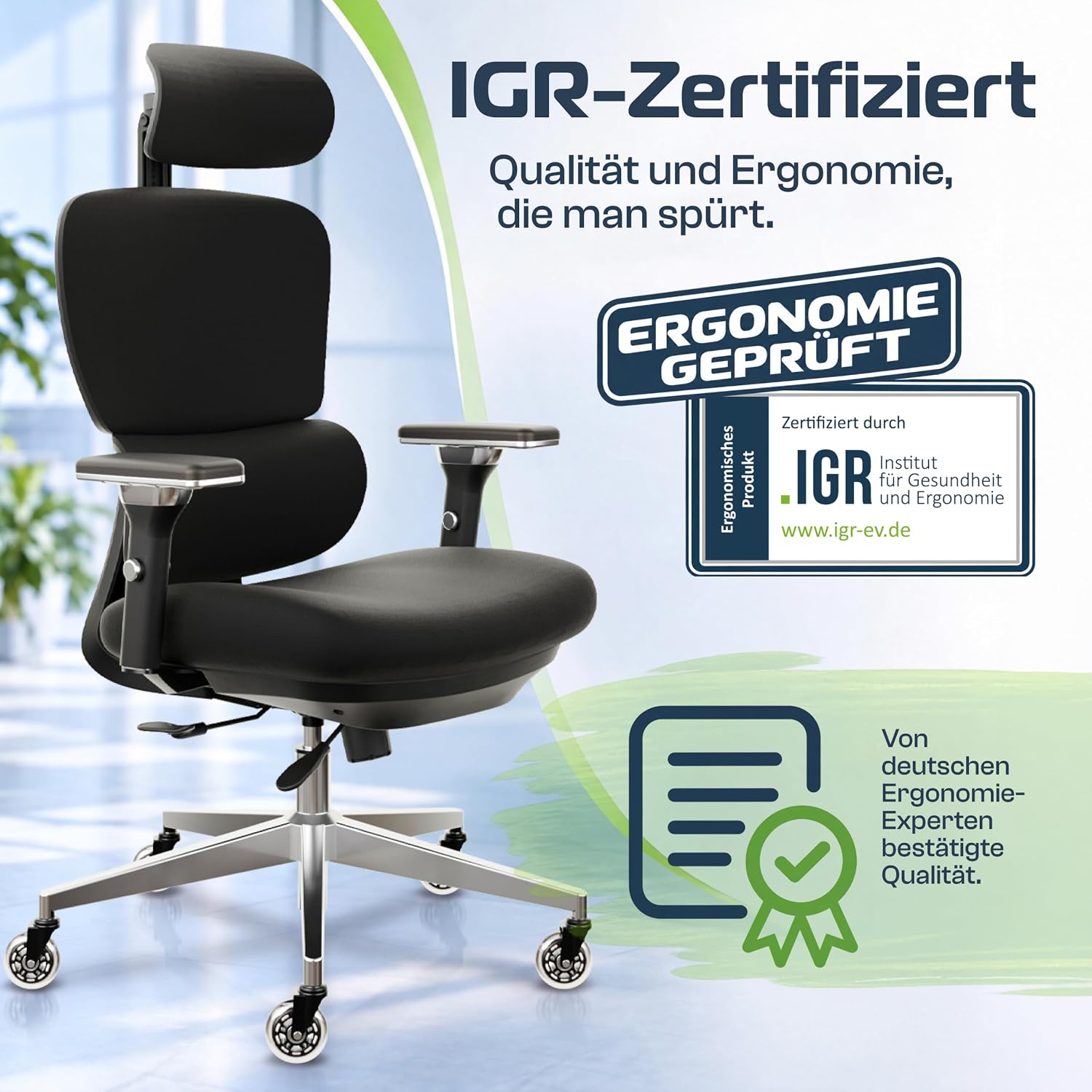 CLOUVOU ProSeat Bürostuhl Ergonomisch Homeoffice – Bild 8