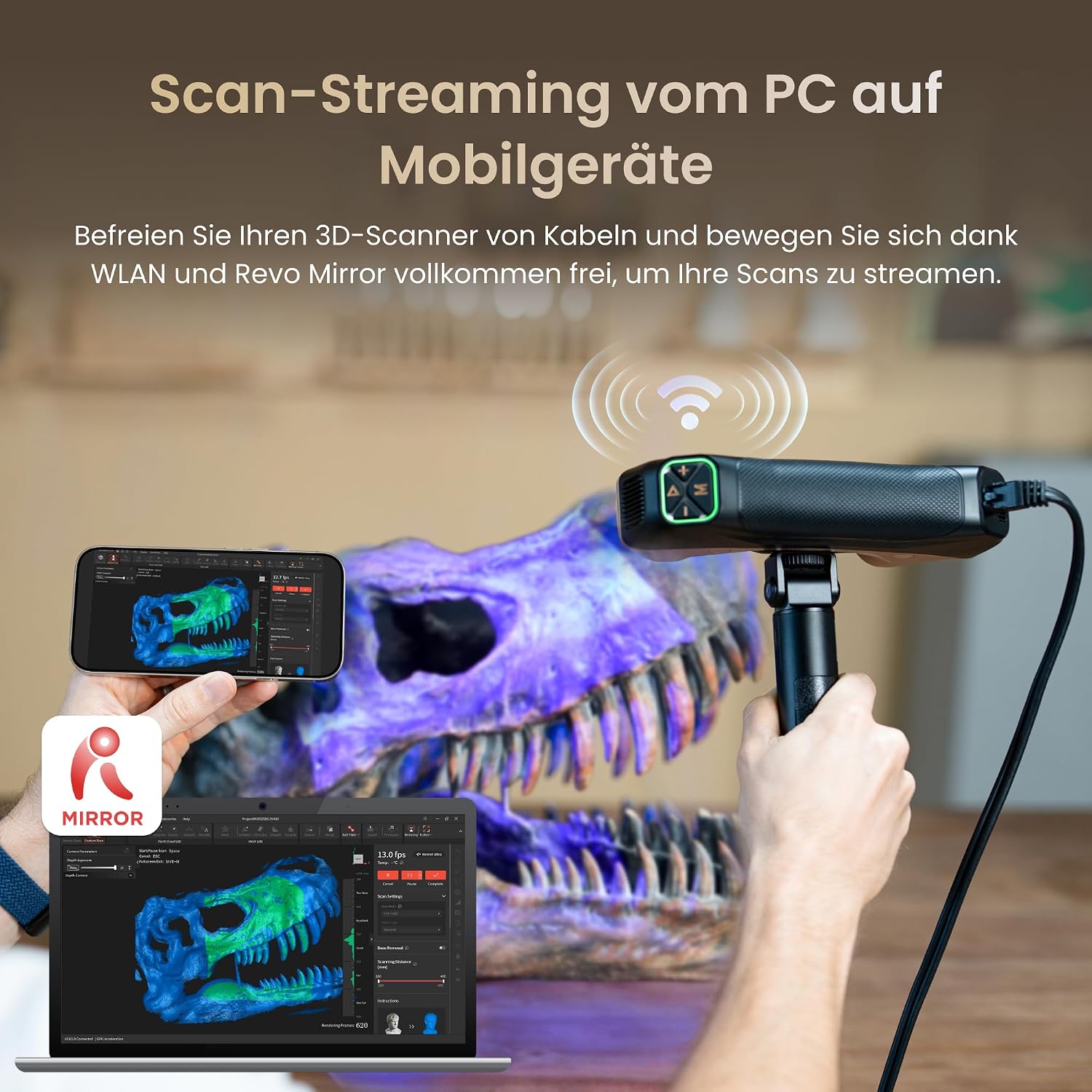 Revopoint MetroY Ultra 3D-Scanner, Blaulaser mit 0,01 mm Präzision, Standard – Bild 7