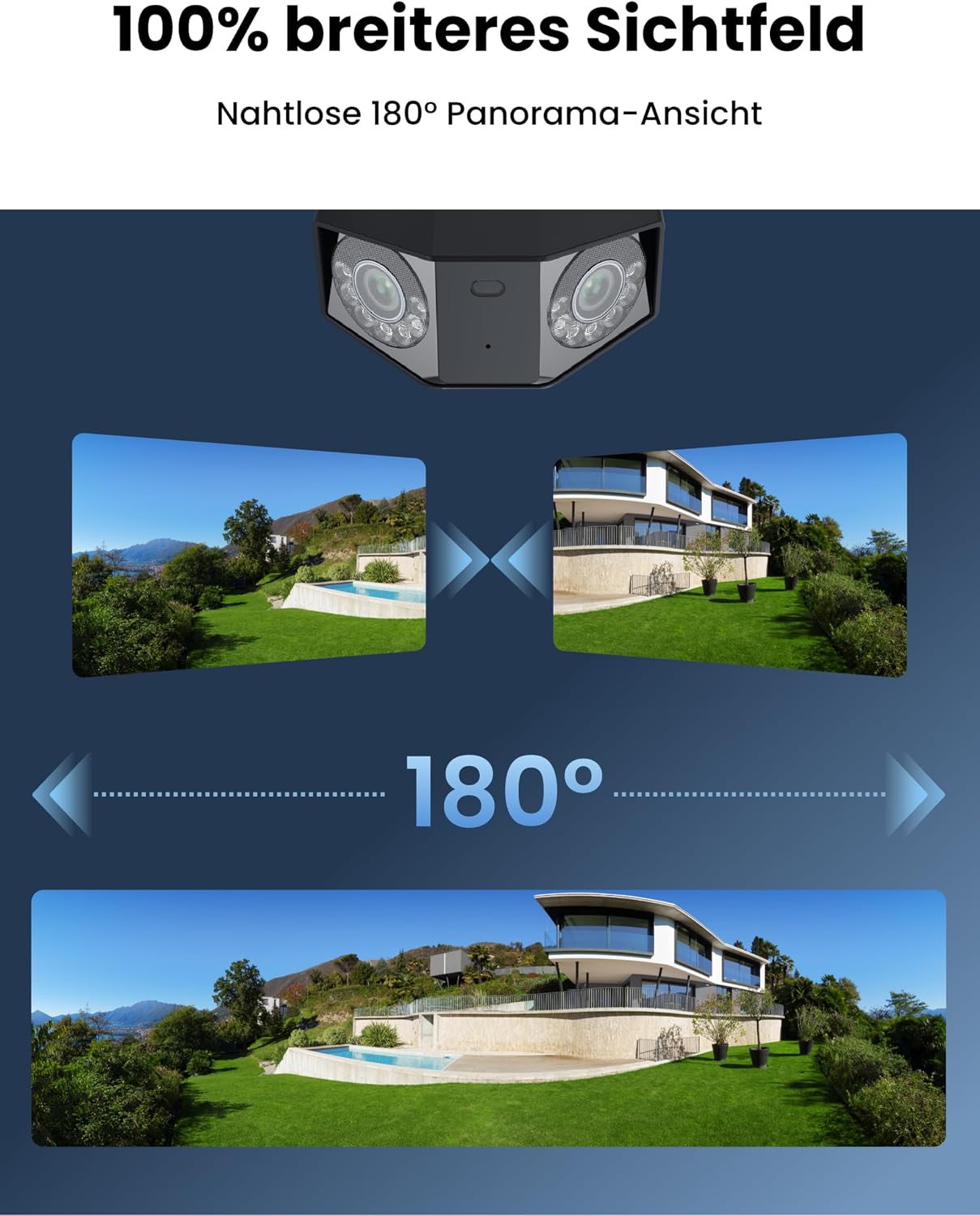 Reolink 16MP Wi-Fi 6 Überwachungskamera Aussen WLAN mit 180° Panoramablick – Bild 3