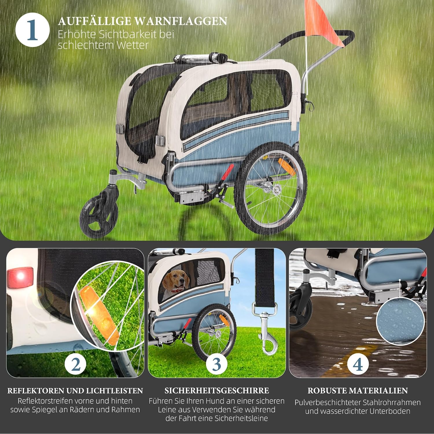 Hundeanhänger 2-in-1 für Fahrrad & Jogger – Bild 5
