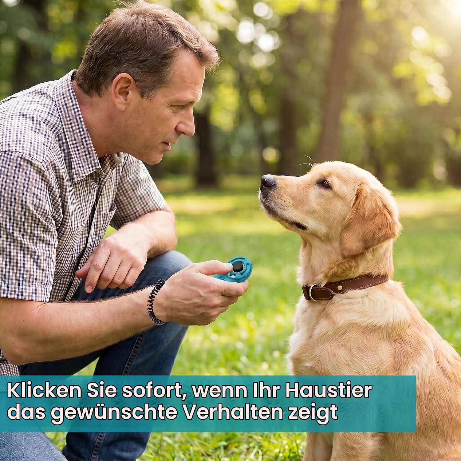 Haustier-Trainingsclicker mit Handgelenkschlaufe, Schwarz + Blau – Bild 6