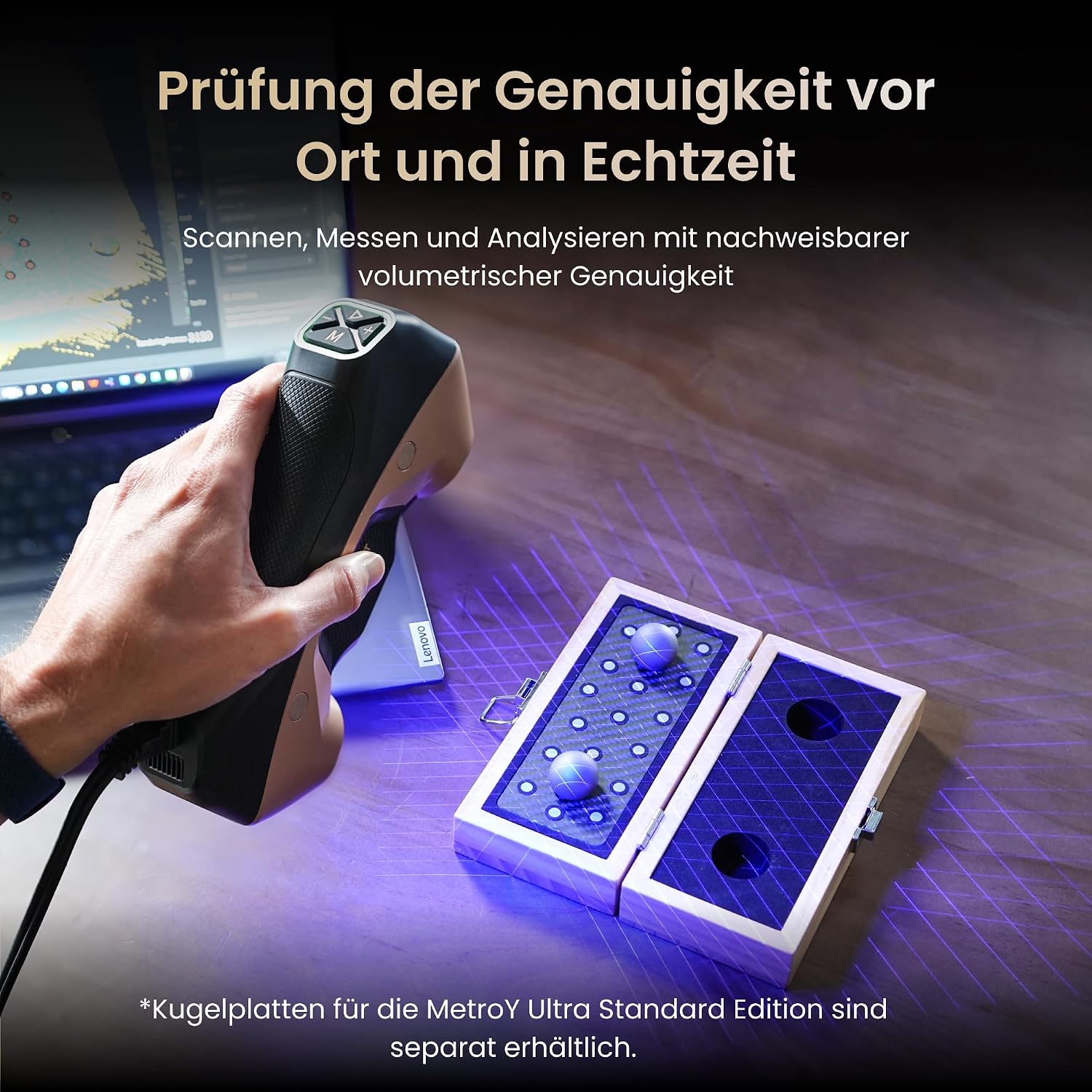 Revopoint MetroY Ultra 3D-Scanner, Blaulaser mit 0,01 mm Präzision, Standard – Bild 8