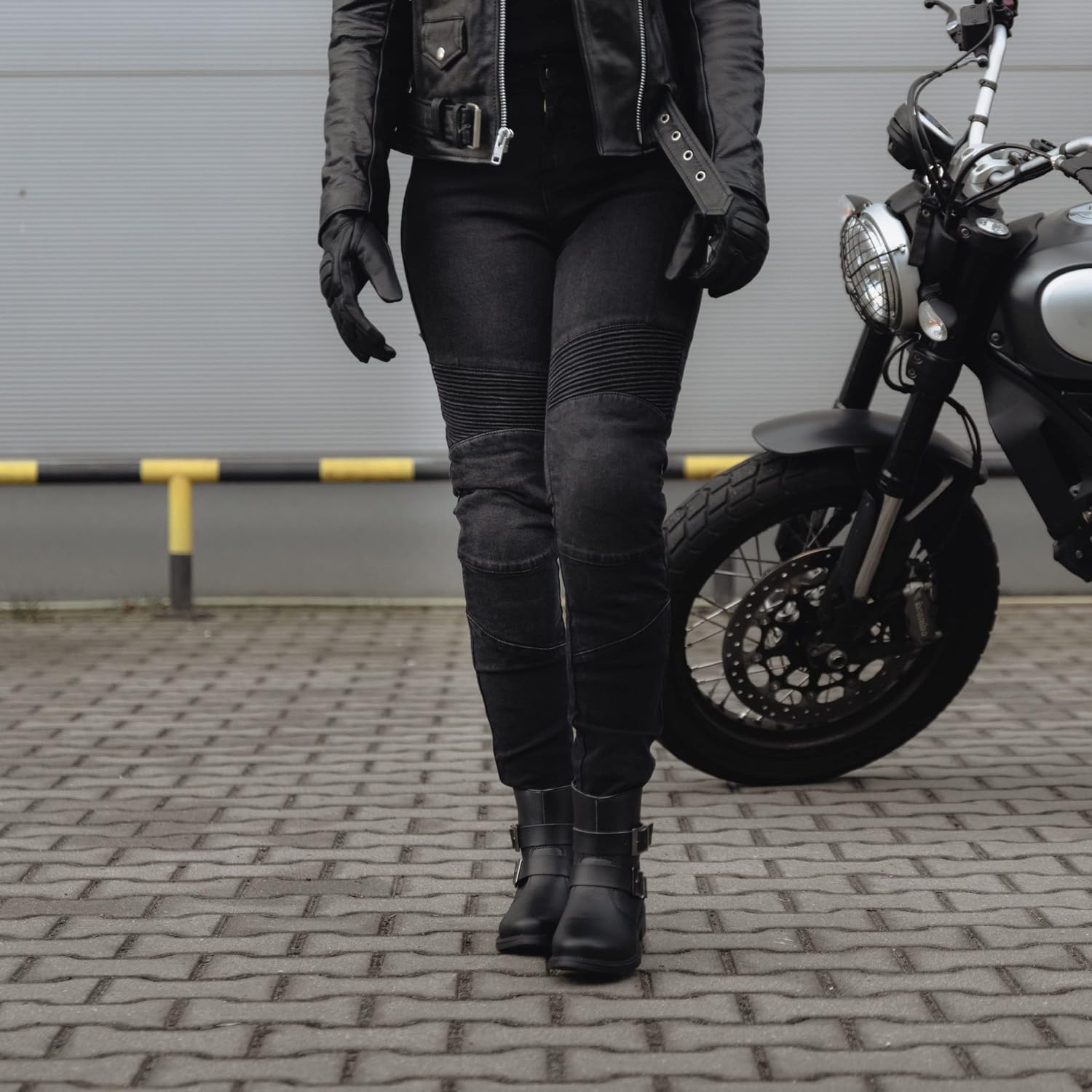 OZONE MOTO Agness II Lady Motorradjeans Damen | Aramidfaser Futter | Knie Protectoren Stufe 2 | Taschen für Hüft und Steißbeinprotektoren | Slim Fit – Bild 3