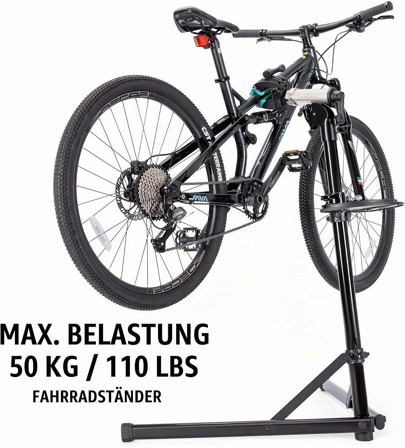 cyclists Profi Fahrrad-Reparaturständer bis 50kg – Klappbarer E-Bike Montageständer aus Aluminium – 360° Drehbar & Höhenverstellbar – Stabiler Arbeitsständer für Schwere MTB & Rennräder (Silber) – Bild 2