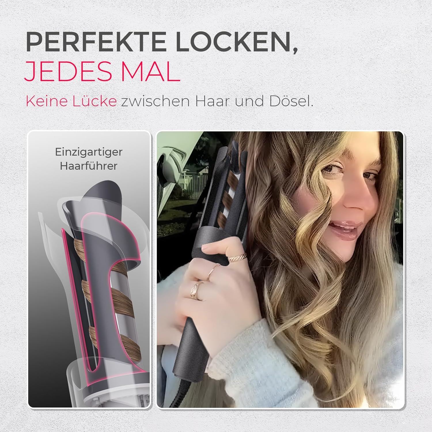 TYMO Lockenstab Automatisch Große Locken - TYMO CURLPRO Automatischer Rotierender Lockenstab 25mm für Kleine Locken mit 3 Temperaturstufen, 160-210℃, Beach Waves Lockenstäbe für Kurze und Lange Haare – Bild 5