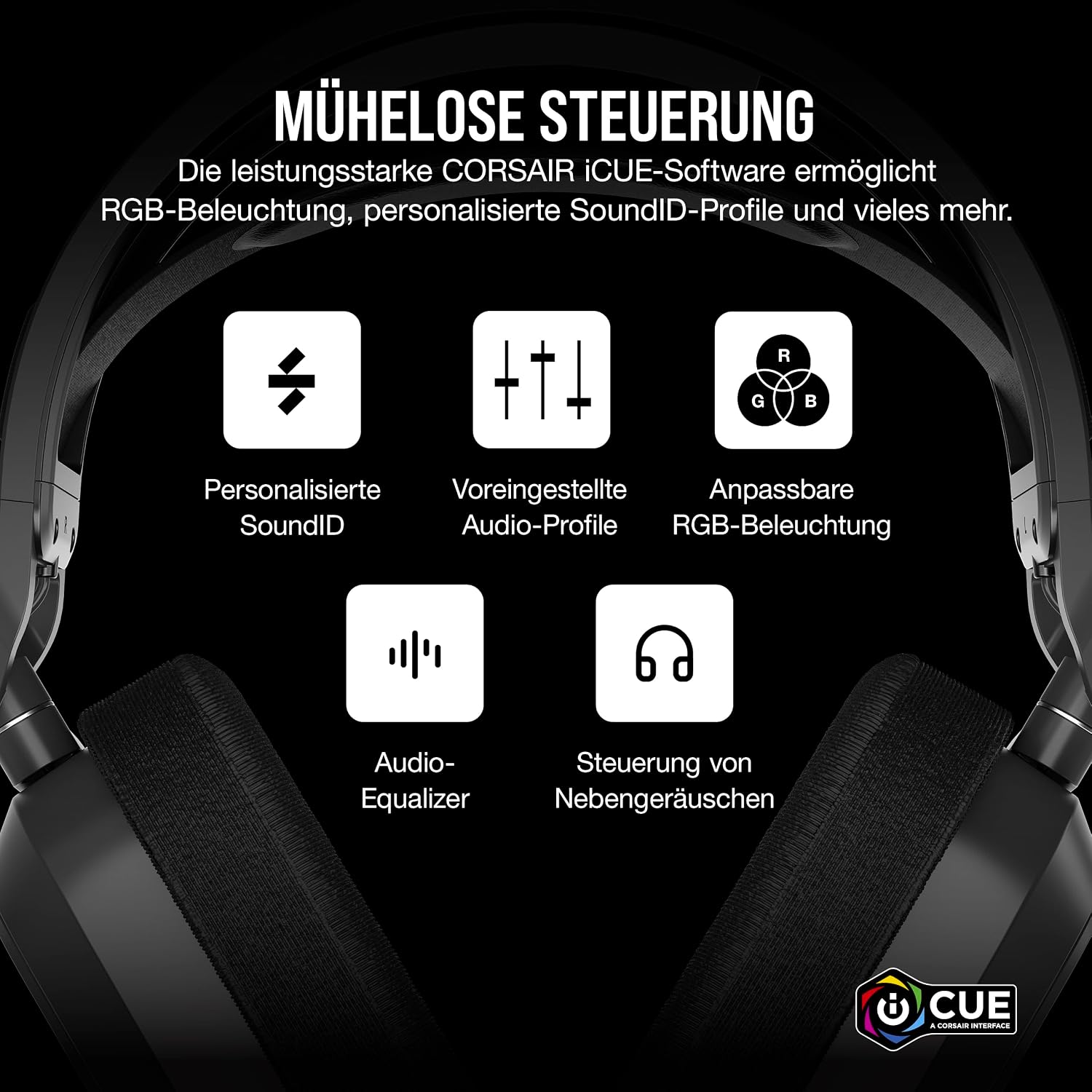 Corsair HS80 MAX Wireless Multiplattform-Gaming-Headset – Stahlgrau – Bild 8