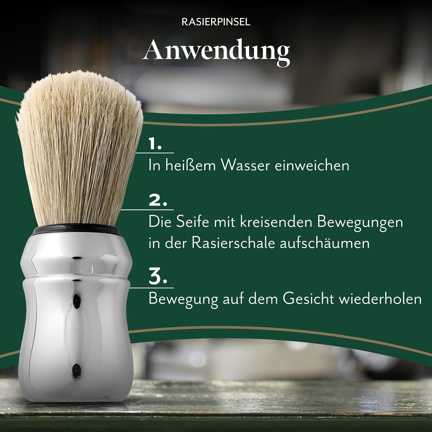Proraso professioneller Rasierpinsel, Naturborsten, 16 cm – Bild 3