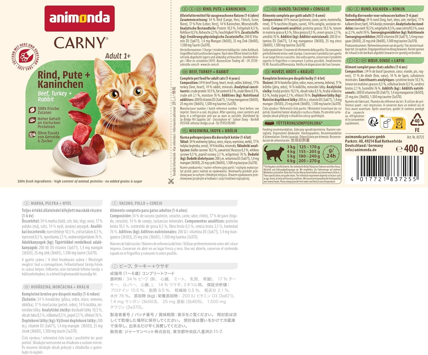animonda Carny Adult Katzenfutter nass Kräftige Variation (12 x 400g) – Bild 10