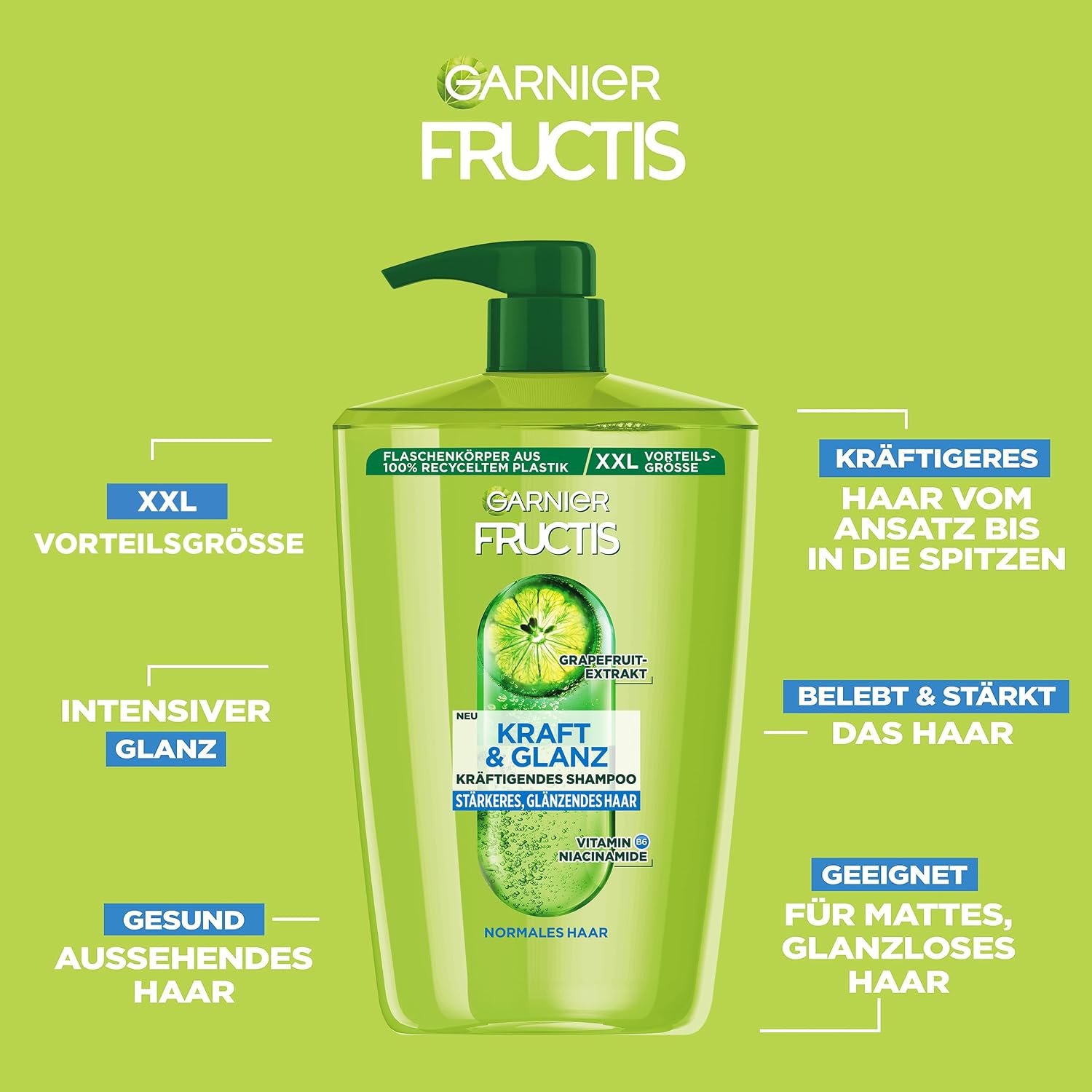 Garnier Fructis Kräftigendes Haarshampoo für mehr Glanz, 1000 ml – Bild 7