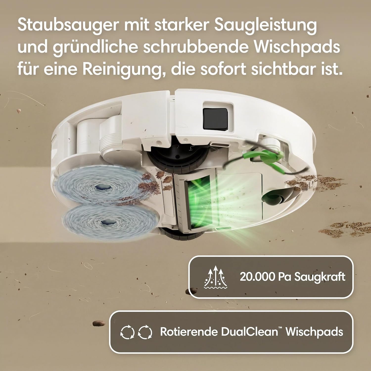iRobot Roomba Plus 416 Saugroboter, AutoWash Basis, Rotierende Wischtücher – Bild 4