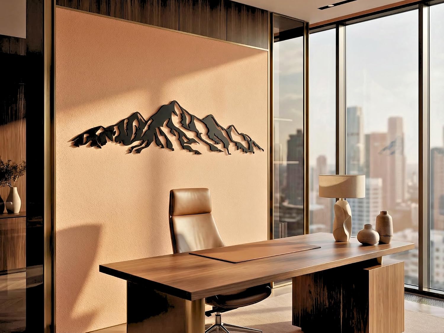 VAILLA Wand Deko Berge Holz 3D – Wandbild Schlafzimmer Wohnzimmer Büro Flur – Bild 3