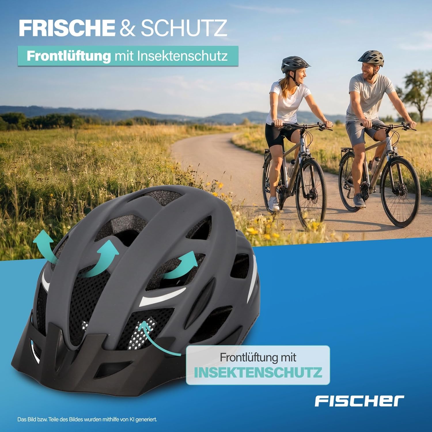 Fischer Erwachsene Fahrradhelm, Radhelm, Cityhelm Urban Lano, mit beleuchtetem Innenring-System – Bild 8