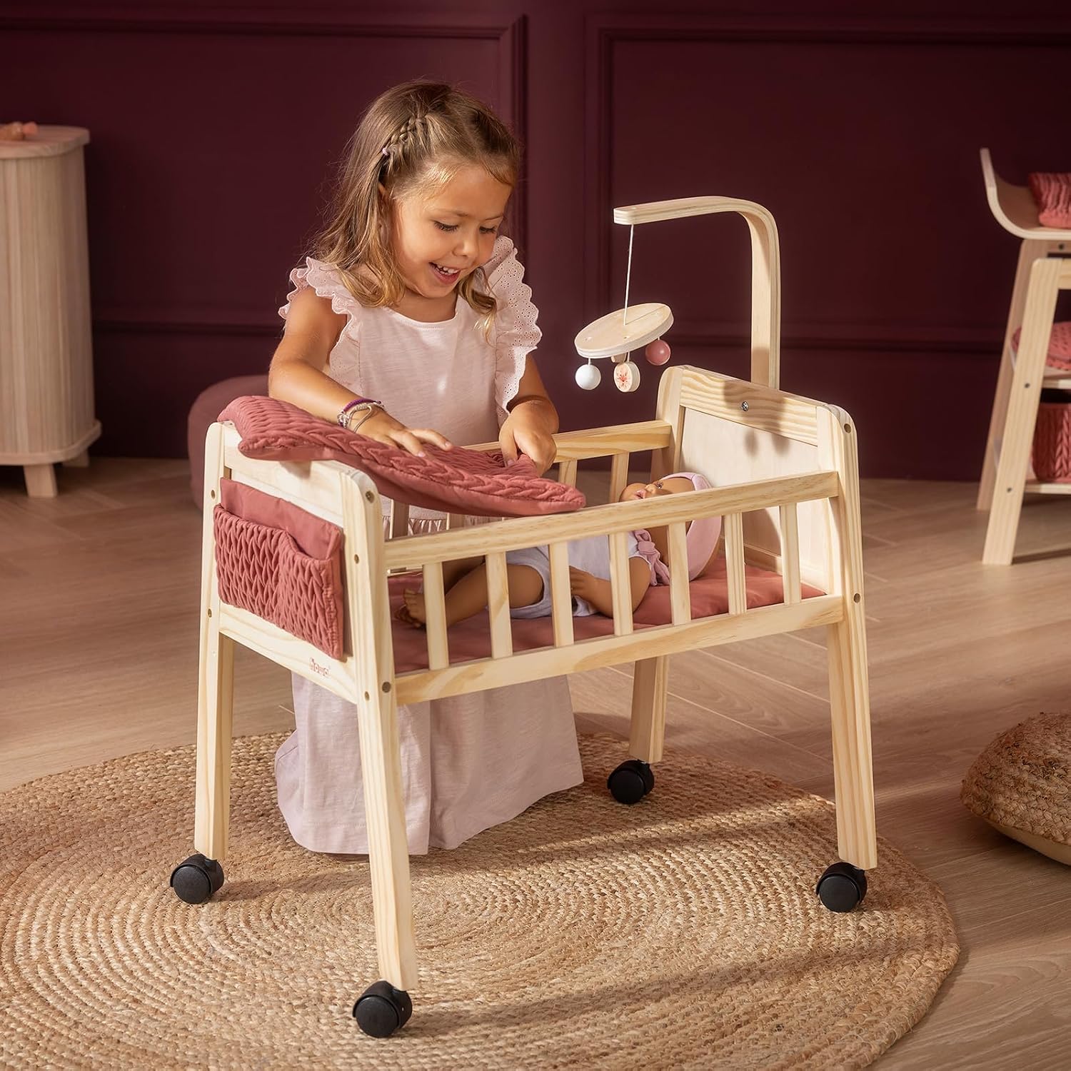 howa Puppenbett Holz Puppenmöbel für Puppen bis 50 cm Grace 2170 – Bild 3