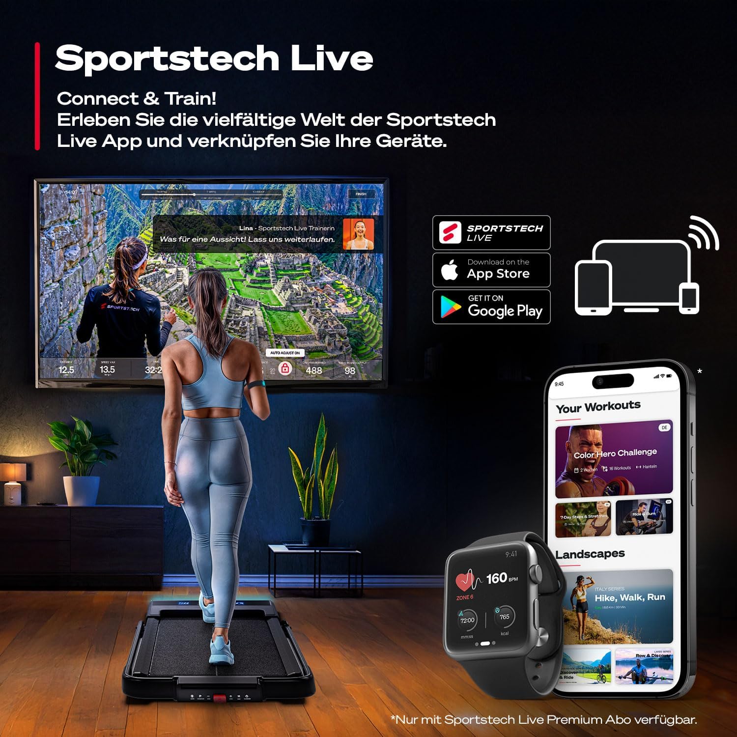 Sportstech, Laufband für Zuhause klappbar + gelenkschonend Walking Pad – Bild 4