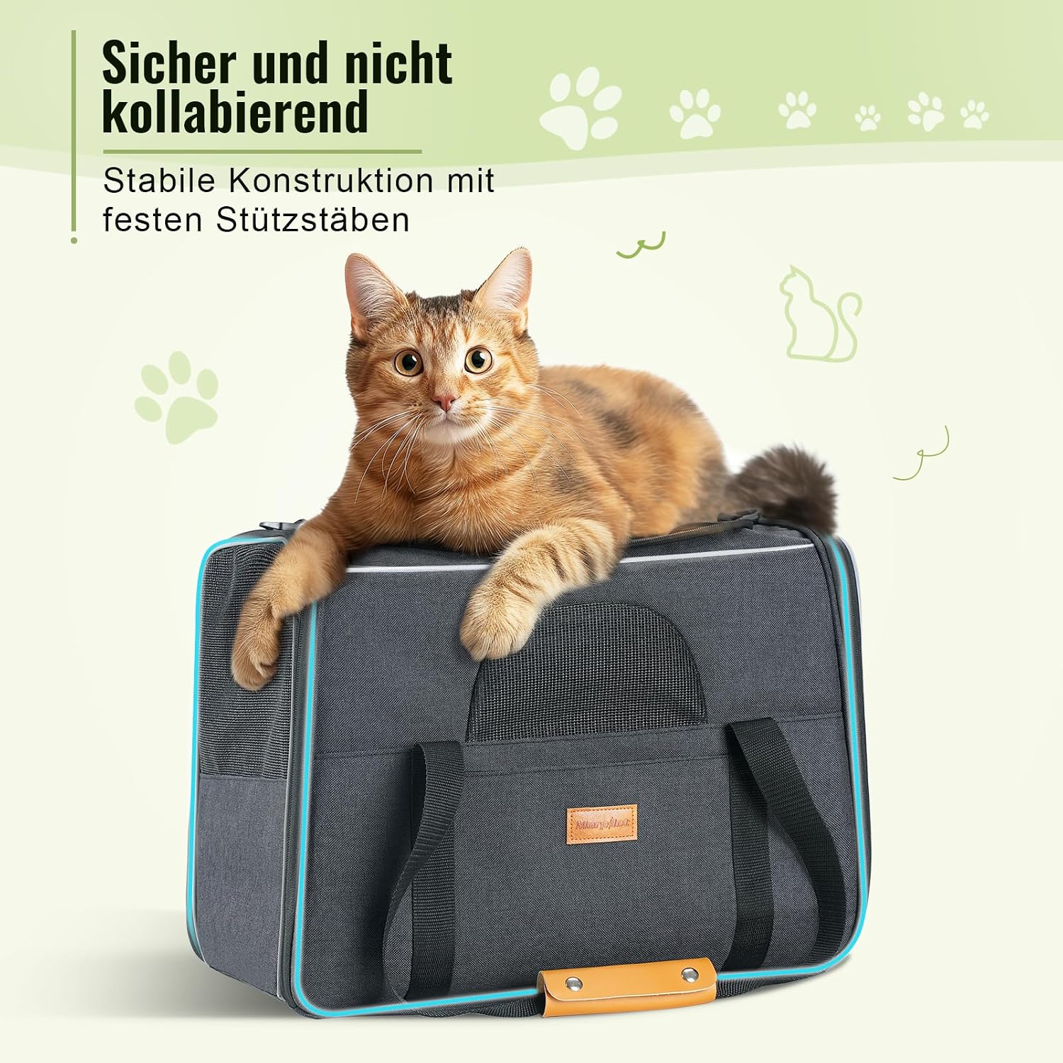 Morpilot Katzentransportbox Transportbox 43.5x31x34cm Dunkelgrau Einfarbig – Bild 3