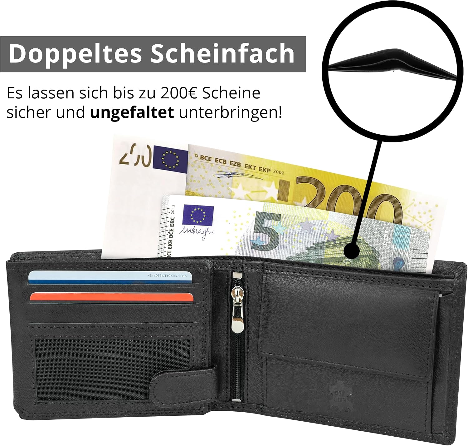 MOKIES Geldbörse Herren Echtleder – Bild 4