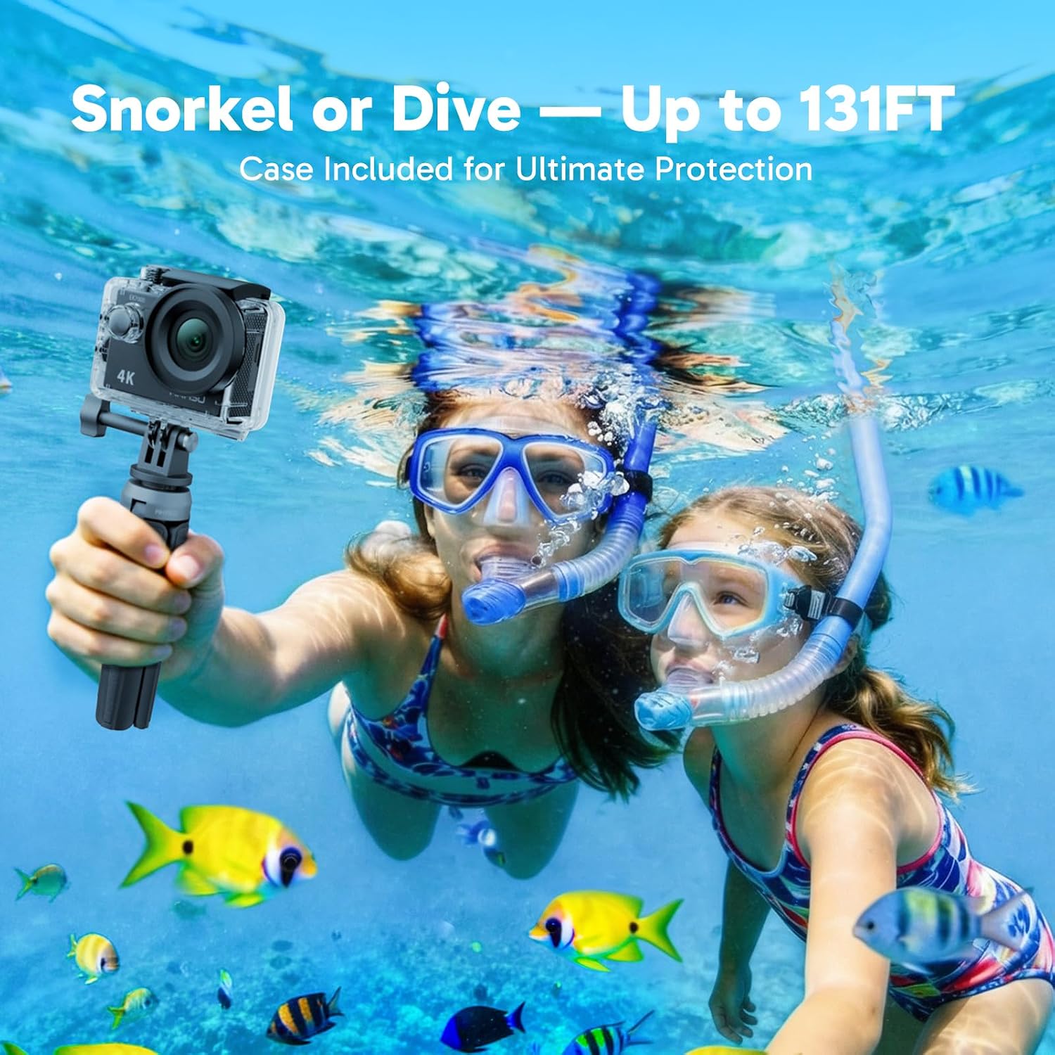 AKASO Action Cam,4K30FPS 20MP WiFi Unterwasserkamera EIS Stabilisierung 170° Weitwinkel Ultra HD Action Kamera mit 4X Zoom und 2x1050mAh Akkus-EK7000 Schwarz – Bild 3