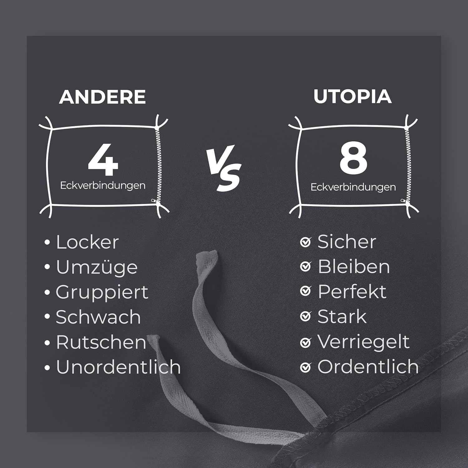 Utopia Bedding Bettwäsche 135x200 cm + 1 Kissenbezug 80x80 cm, Grau – Bild 7