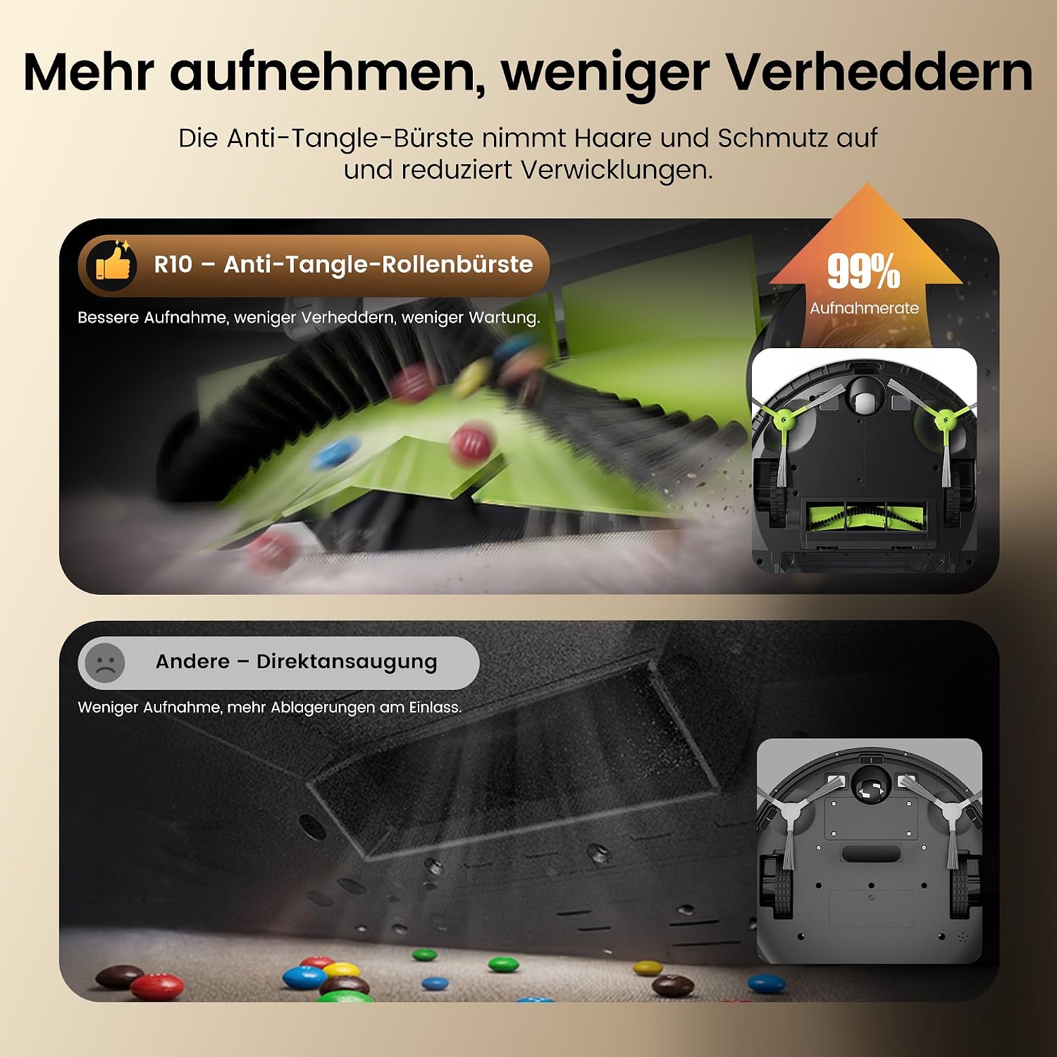 FAMIVAC R10 Saugroboter mit Wischfunktion 3-in-1, 6000pa & 160mins Laufzeit – Bild 8