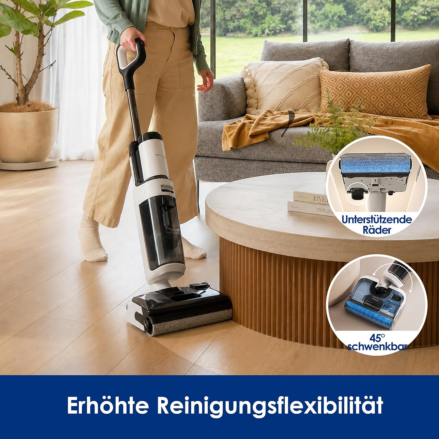 Tineco Floor One Stretch S6 Nass Trockensauger, 20Kpa,180°-Flachdesign – Bild 12