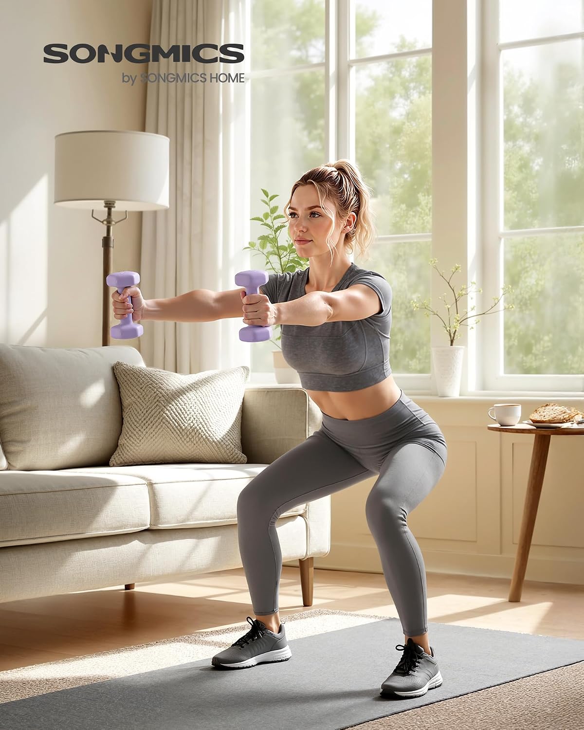 SONGMICS 2 Stück Hexagon Hanteln mit Neoprenbeschichtung für Krafttraining, Fitness, Zuhause – Bild 2