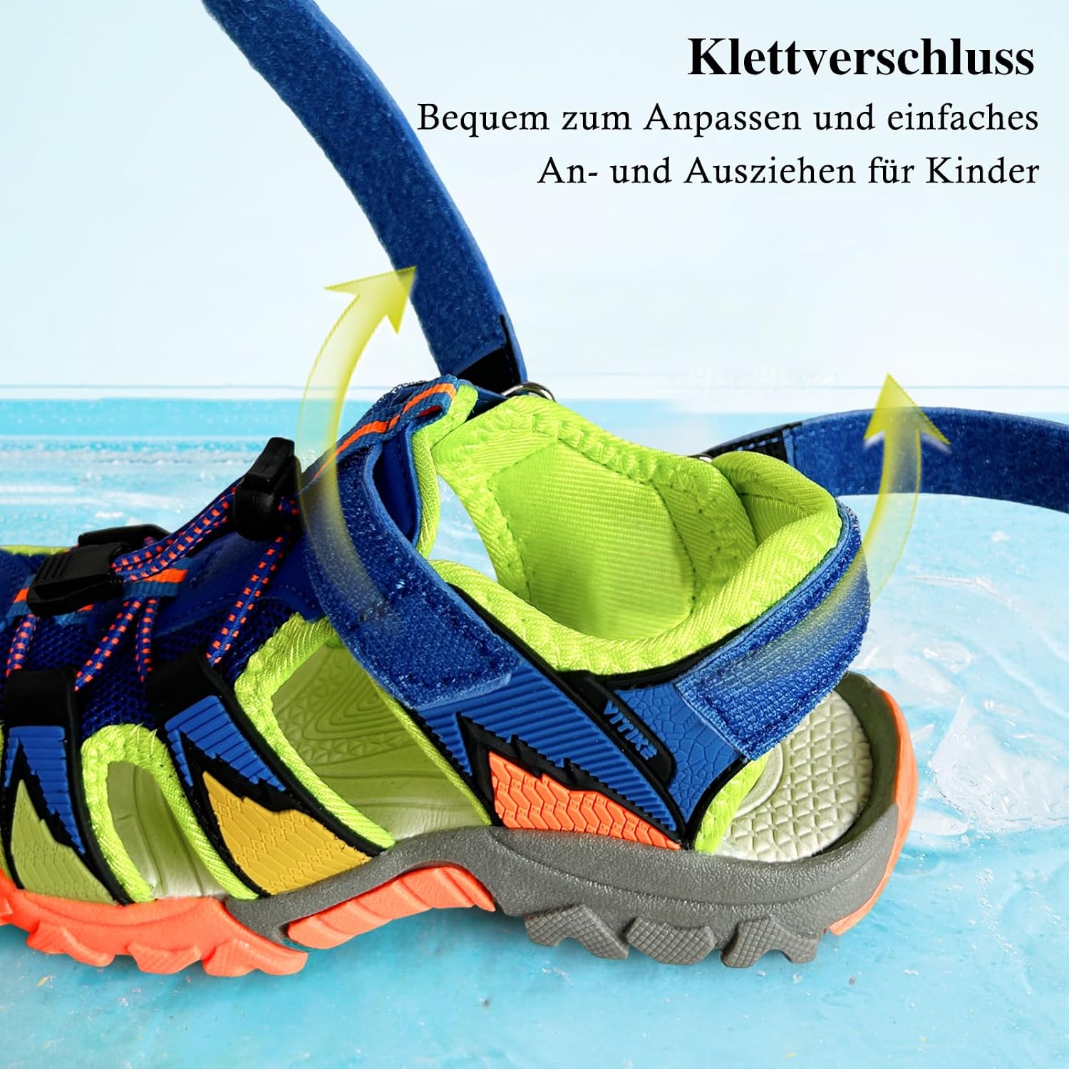 JMFCHI Kinder Sandalen Jungen Mädchen Geschlossene Trekkingsandalen – Bild 4
