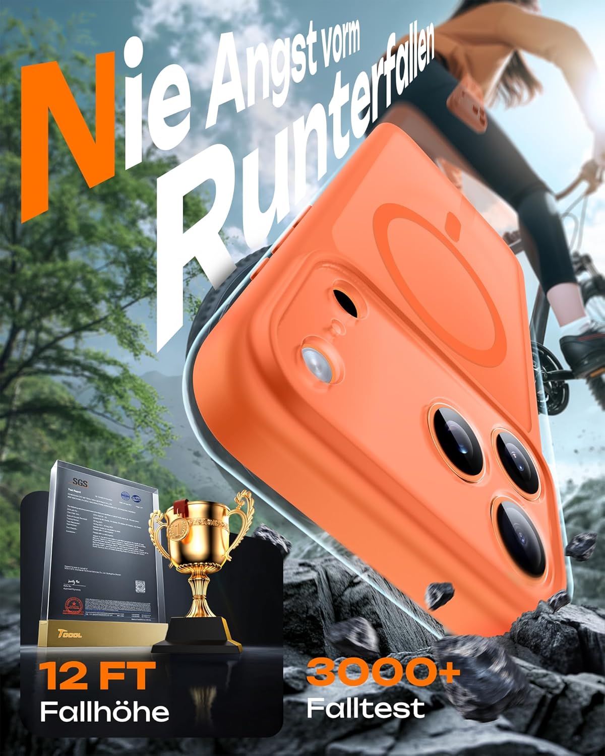 TOCOL für iPhone 17 Pro Max Hülle, Kompatibel mit MagSafe, Orange – Bild 7