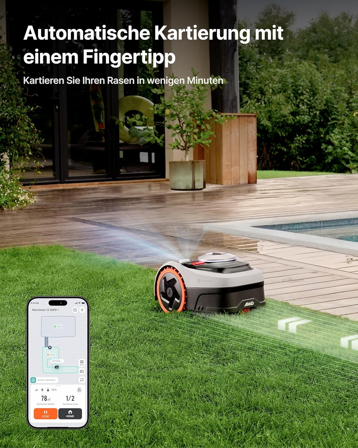 Segway Navimow i205 AWD Mähroboter mit Garage S, für 500 m², NRTK+Vision – Bild 5