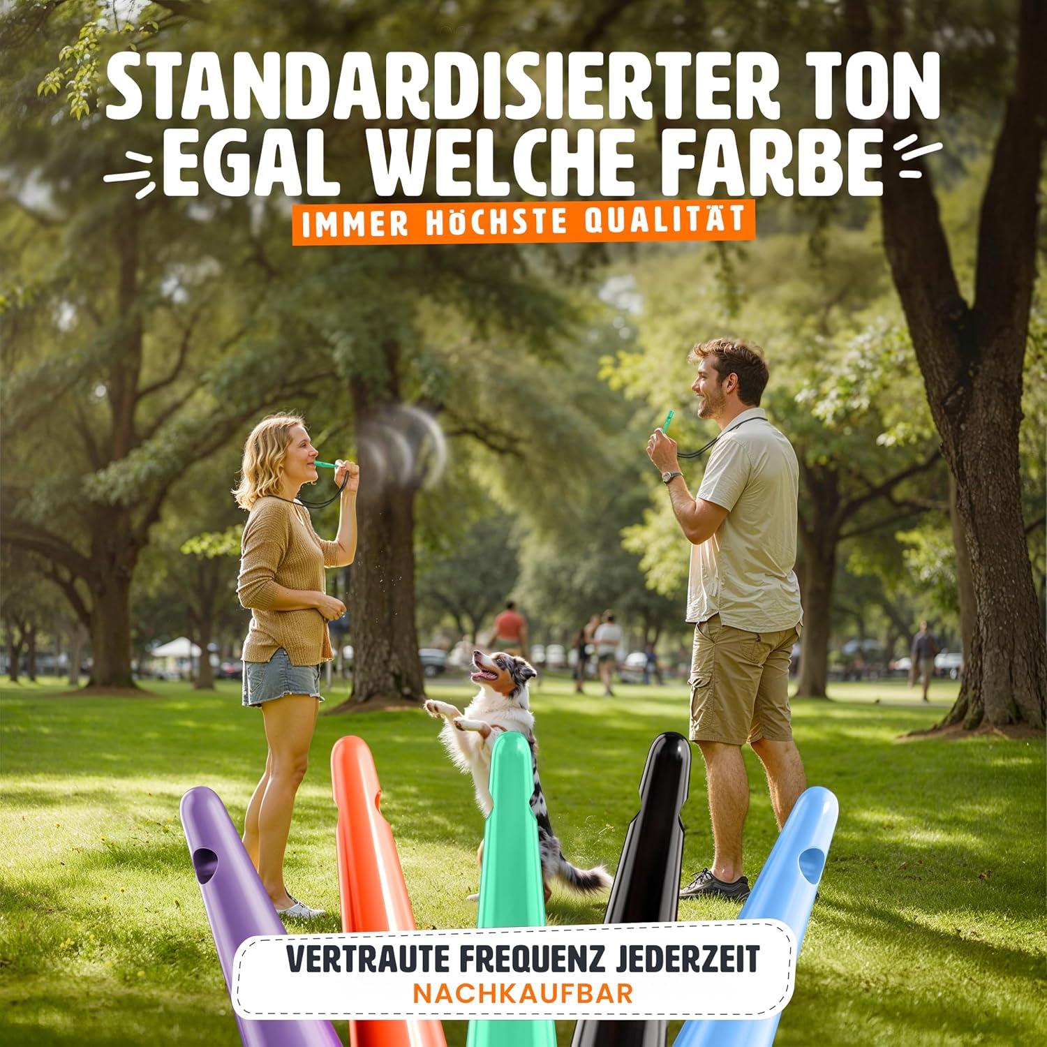 ENERO® Hundepfeife mit praktischem Umhängeband - Perfektes Hundezubehör mit genormter Frequenz - Ideal für Hundetraining - hörbar & weitreichend (Türkis) – Bild 5