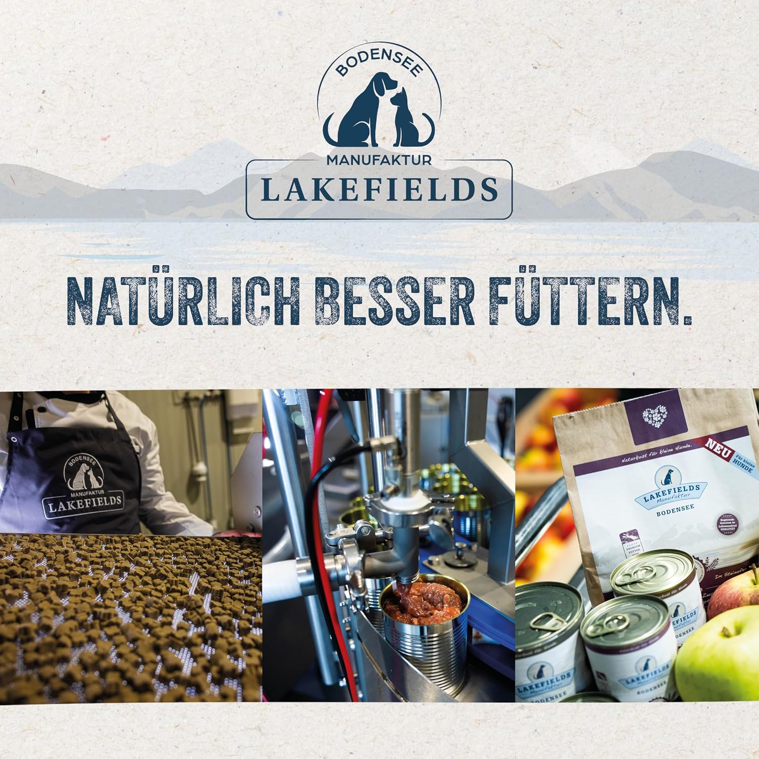 Lakefields Classic Hundefutter trocken | Rind 60% | 1kg | Getreidefreies Trockenfutter für kleine Hunde | Extra kleine Kroketten | Karotten, Äpfel & Heidelbeeren | Schonend gebacken – Bild 3