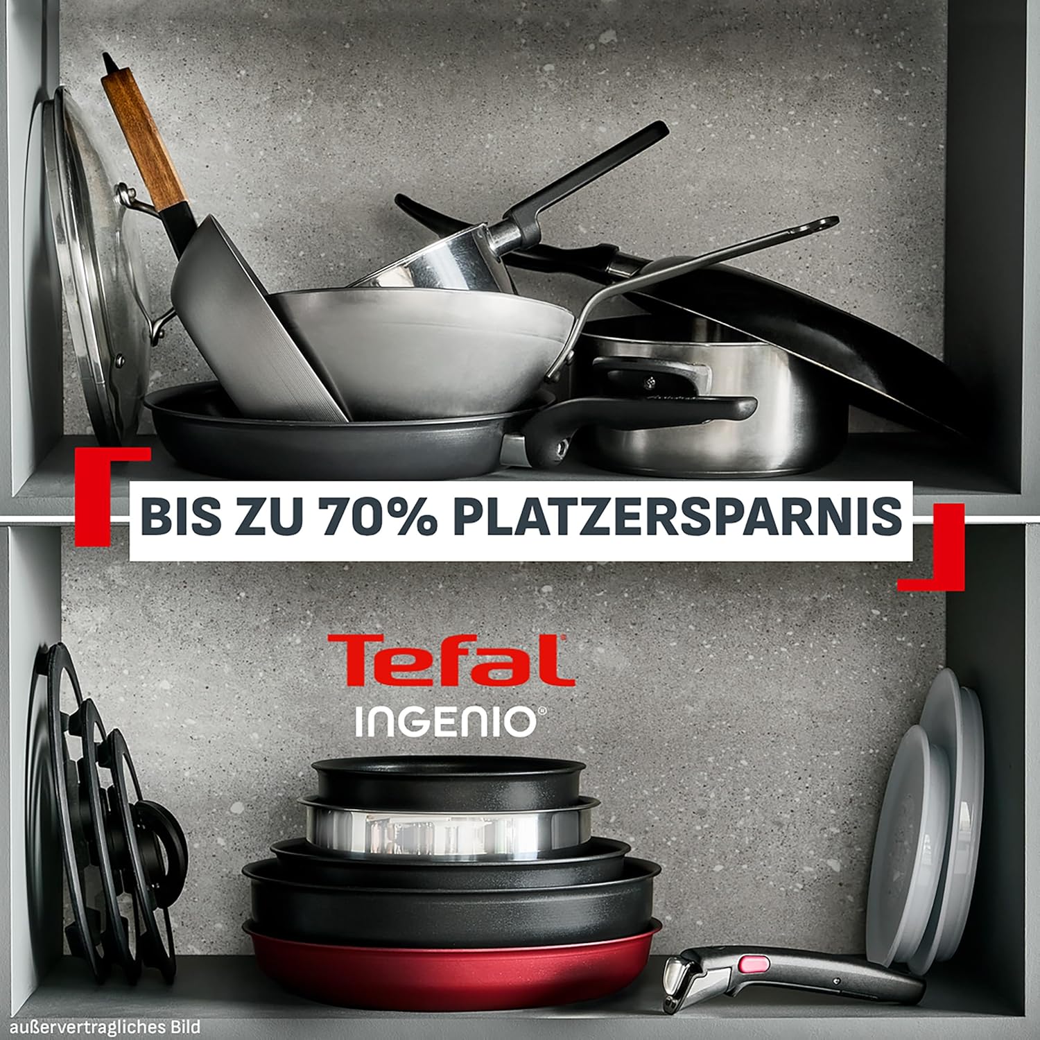 Tefal Ingenio Explore On 7-tlg. Kochgeschirr-Set, stapelbar, platzsparend – Bild 4