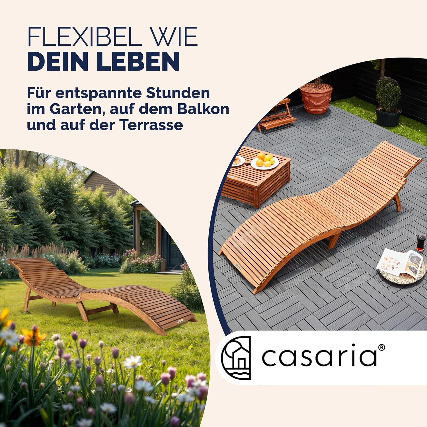 CASARIA® Sonnenliege Klappbar mit Kofferfunktion FSC®-Zertifiziert – Bild 8