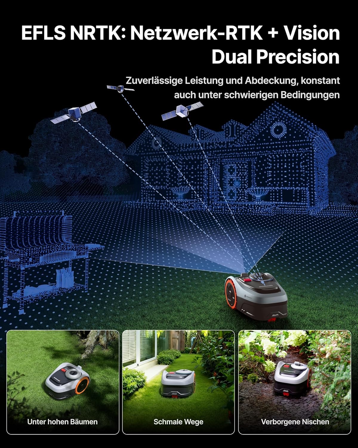 Segway Navimow i205 AWD Mähroboter mit Garage S, für 500 m², NRTK+Vision – Bild 6