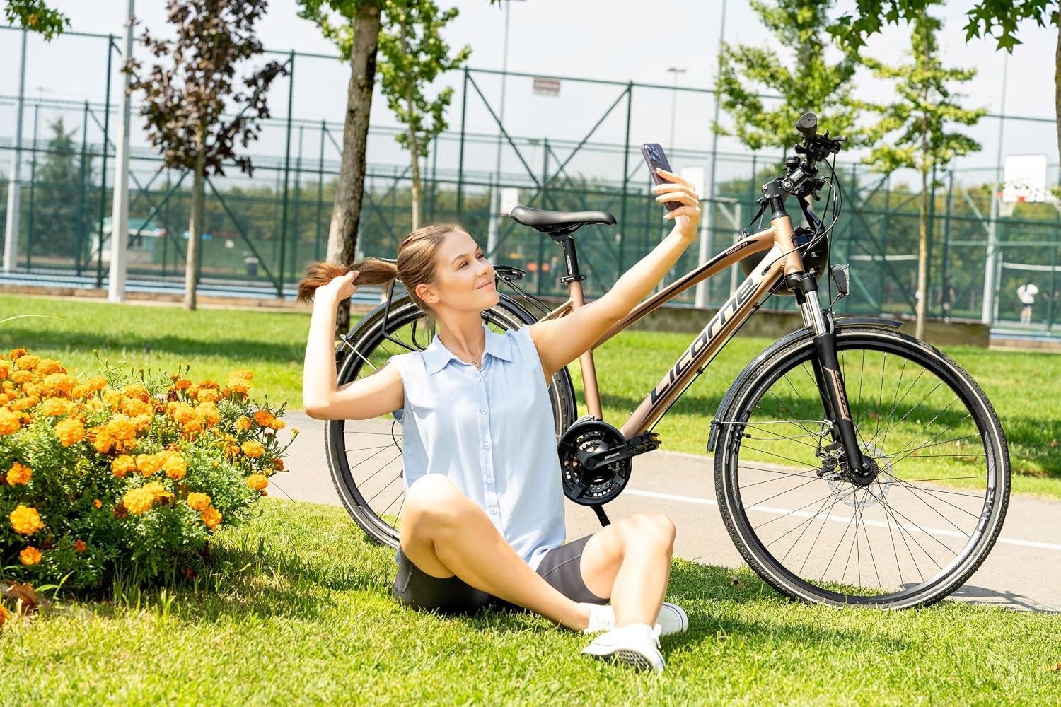 Licorne Bike Premium Touring Trekking Bike in 28 Zoll Aluminium Scheibenbremse Fahrrad für Jungen, Mädchen, Damen und Herren - 21 Gang-Schaltung - Mountainbike - Crossbike – Bild 3