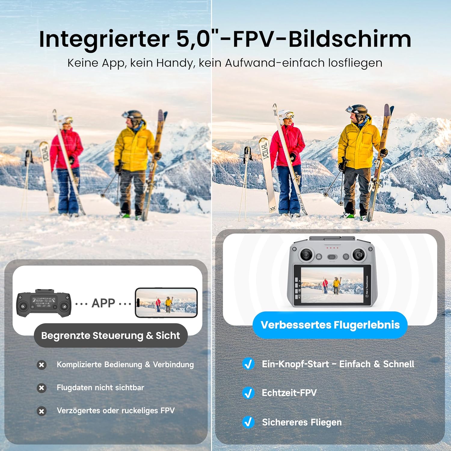 GPS Drohne mit Kamera EIS 4K für Erwachsene, mit Bildschirm auf Controller, 70 Minuten Flugzeit, 10 KM FPV Übertragung, AI Orbit Modus, Follow-Me/autom, für Anfänger Spielzeug Geschenke, unter 249 g – Bild 3