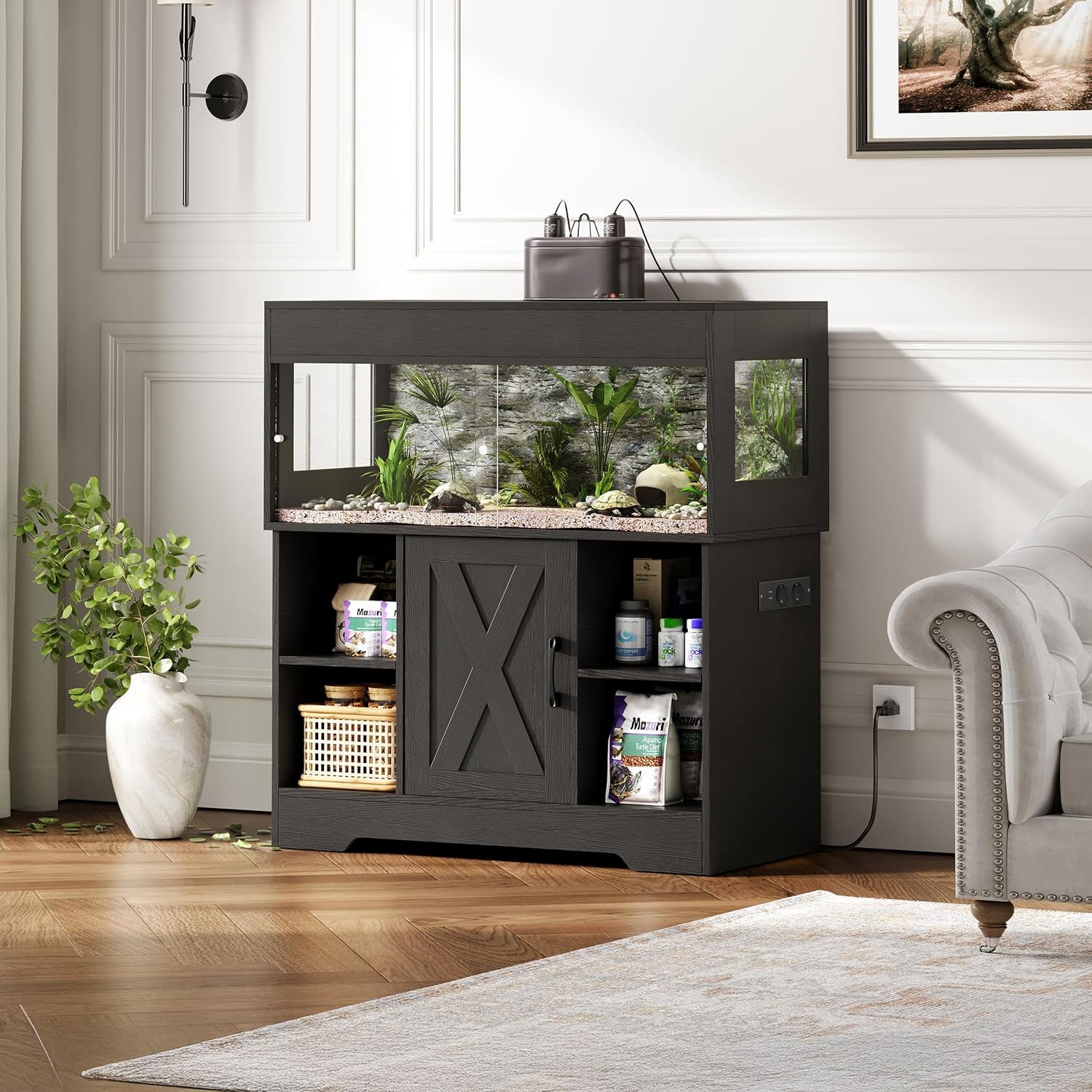 Herture Großes Terrarium mit Unterschrank 150 L, 90 x 46 x 41 cm – Bild 4