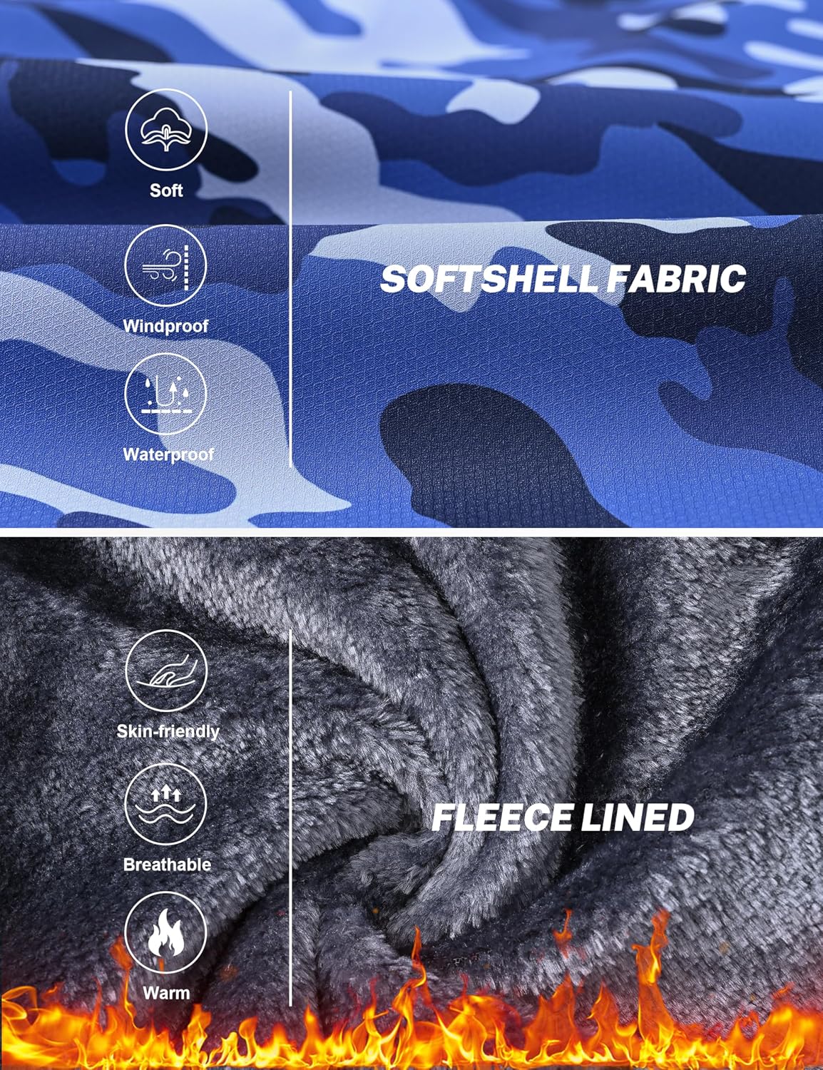 MoFiz Winterjacke Jungen Skijacke Warm Innenfutter Kinder Outdoor Softshelljacken Schneejacke mit Abnehmbare Kapuze – Bild 5