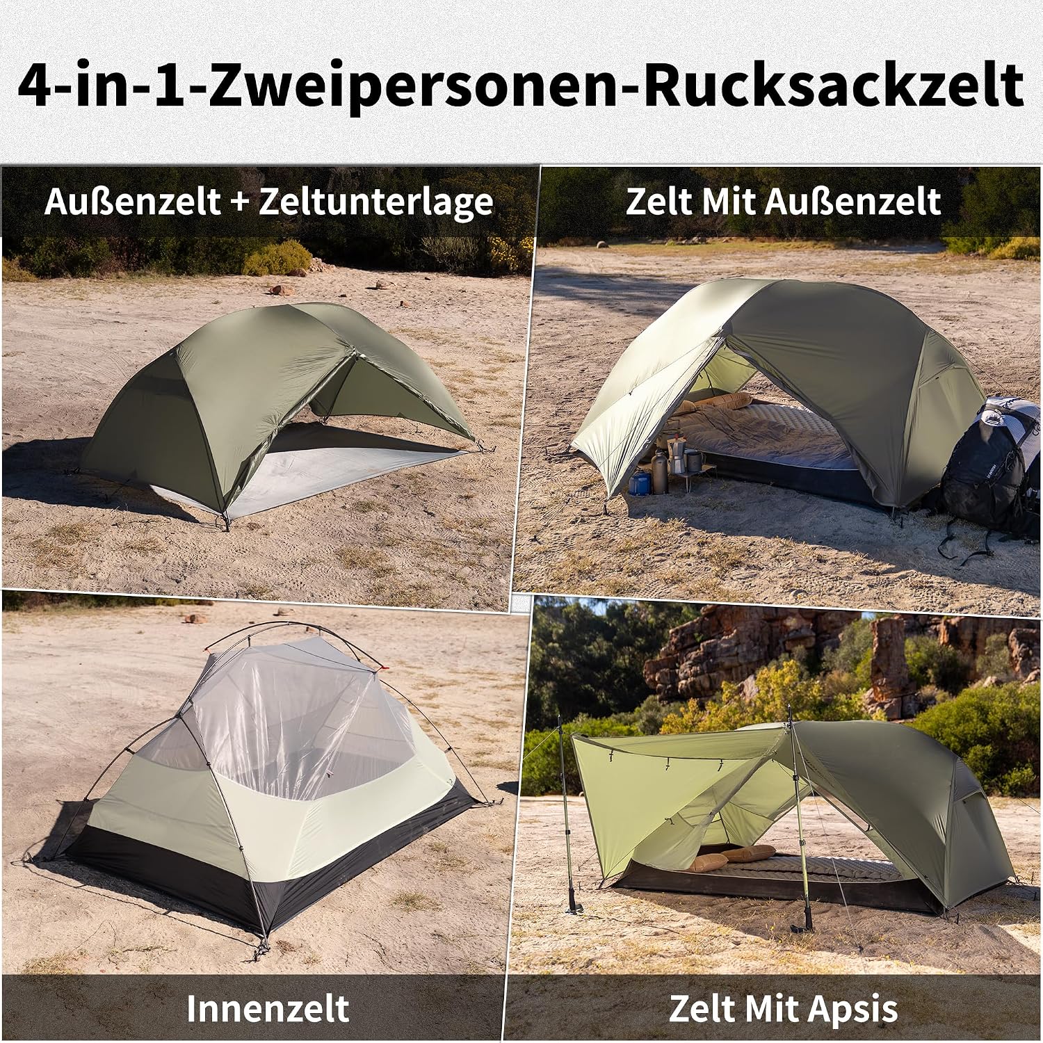 Naturehike Mongar Base/Pro Zelt 1&2&3 Personen Ultraleicht Camping Zelt – Bild 7
