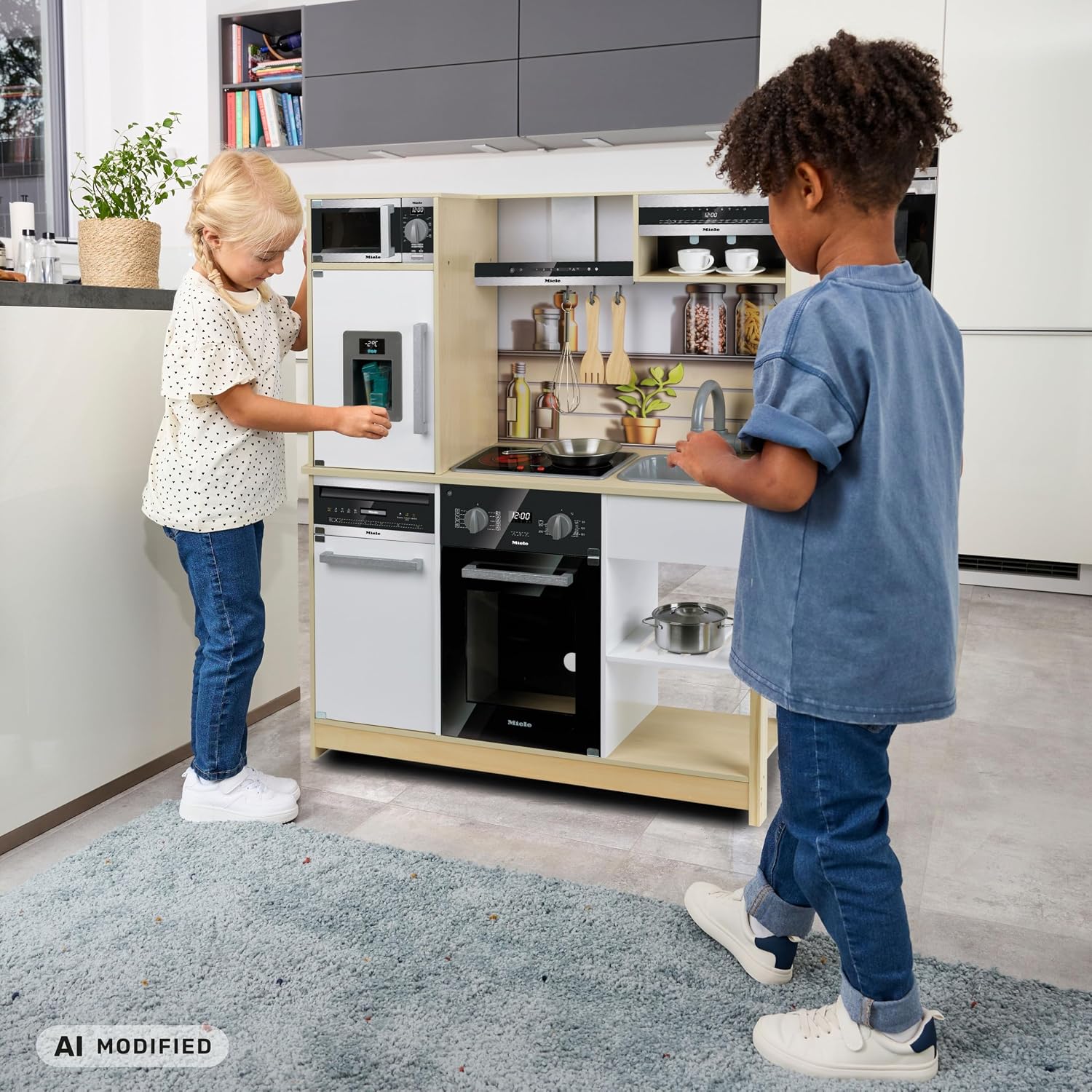 Theo Klein Miele Kinder-Spielküche Holz Licht & Sound ab 3 Jahren – Bild 4